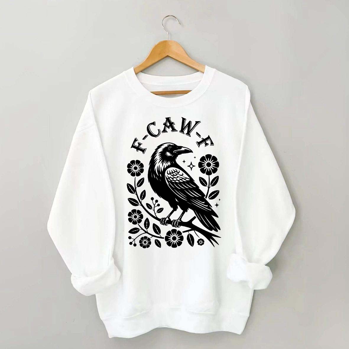 F-Caw-F Wildflowers Black Bird Sweatshirt