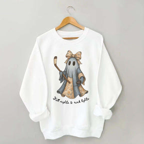 Retro Patchwork Ghost Hockey Sweatshirt