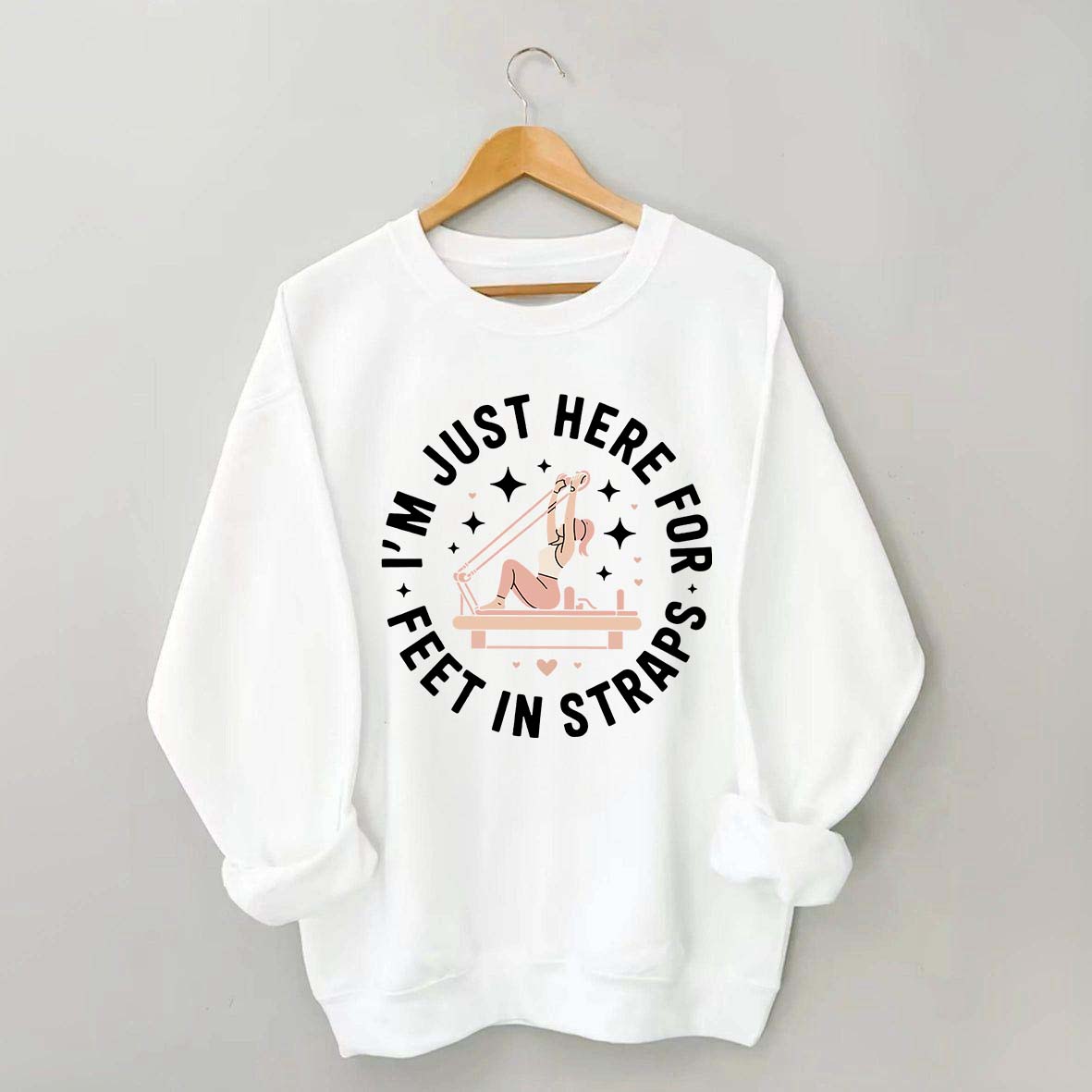 Feet In Straps Pilates Happy Hour Sweatshirt