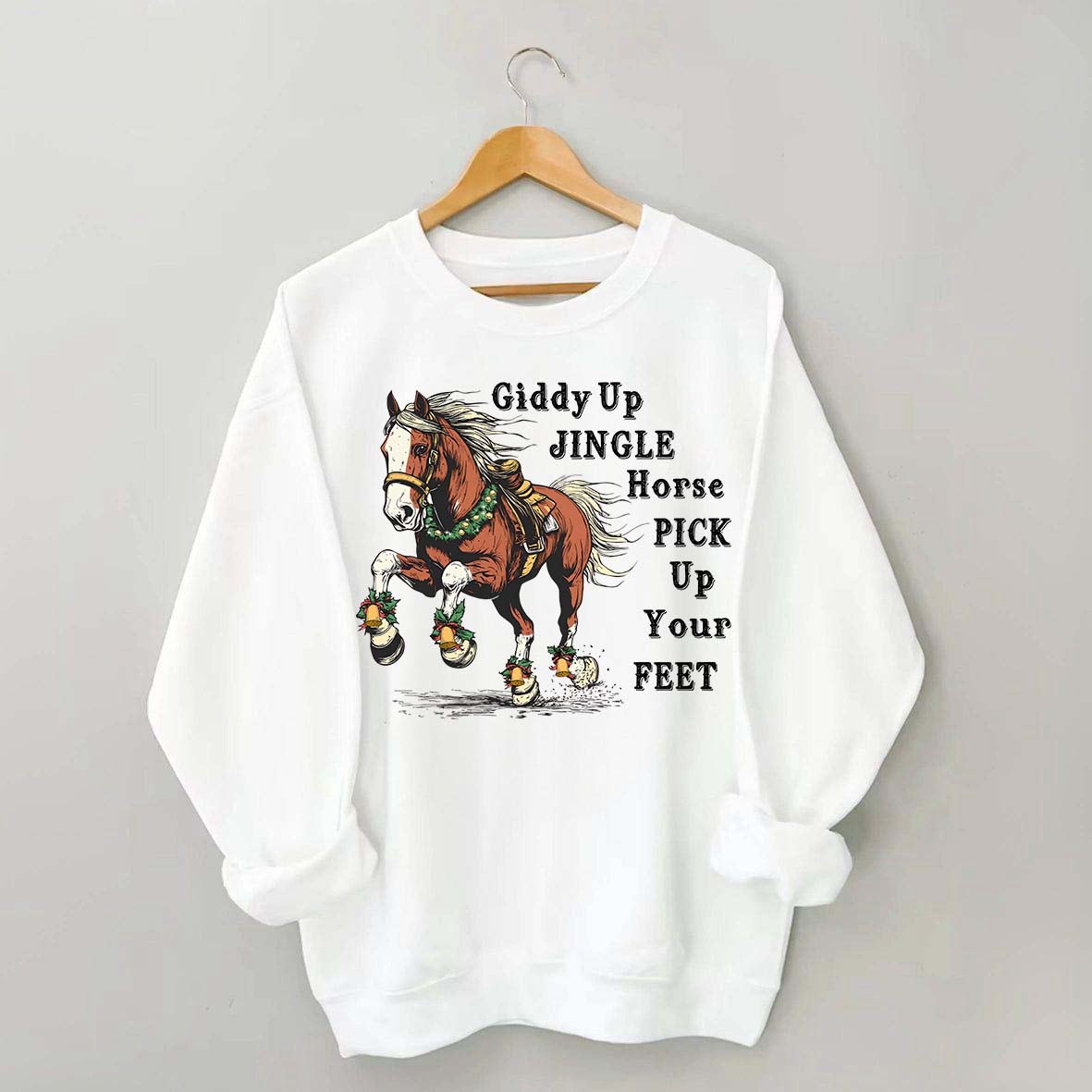 Country Christmas Horse Womens Sweatshirt
