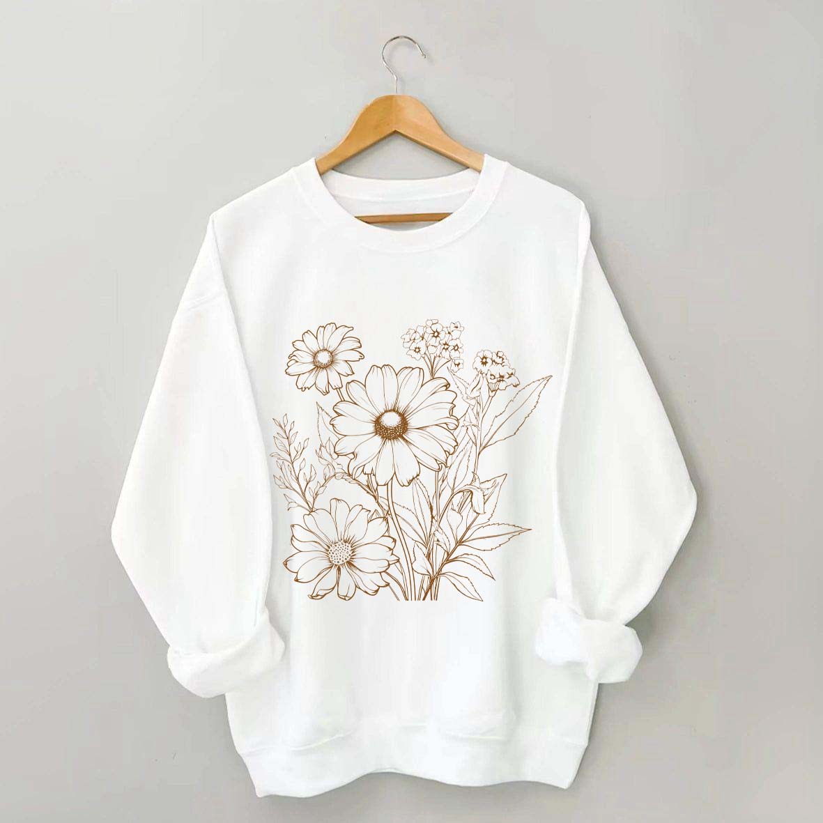 Retro Outline Wildflower Sweatshirt