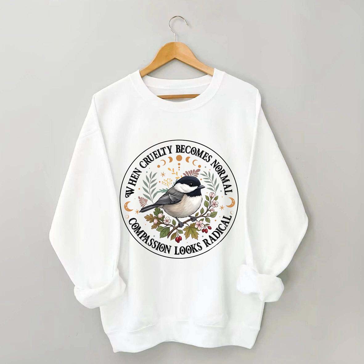 Radical Compassion Floral Bird Sweatshirt