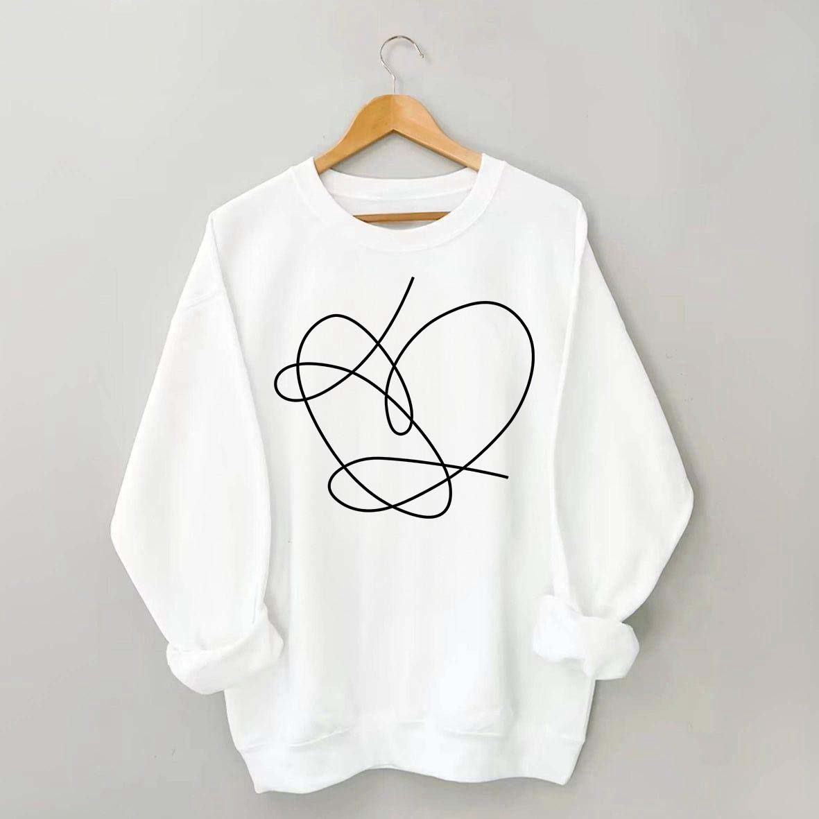 Minimalist Heart Line Art Sweatshirt