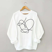 Minimalist Heart Line Art Sweatshirt