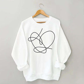 Minimalist Heart Line Art Sweatshirt