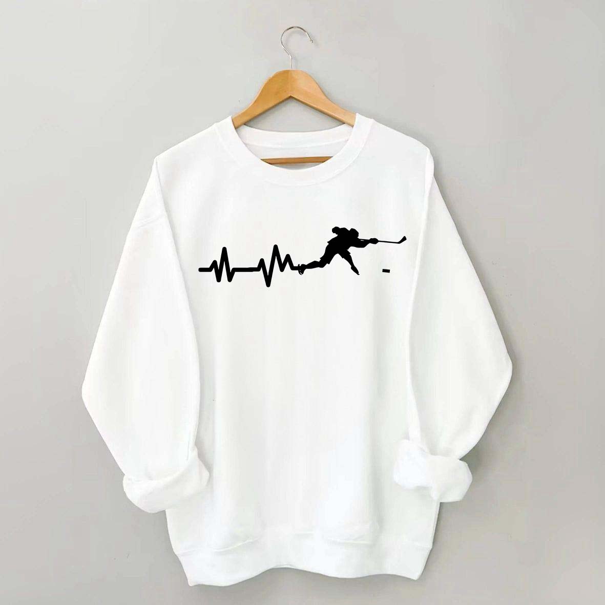 Ice Hockey Player Heartbeat Sweatshirt
