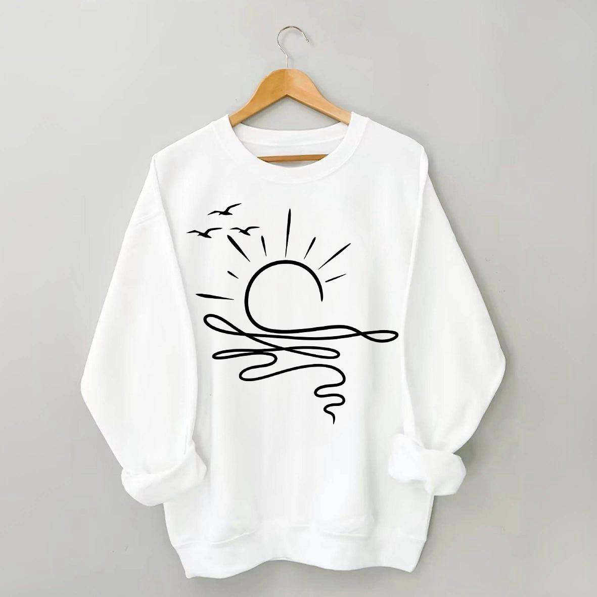 Boho Sun Ocean Trendy Beach Sweatshirt