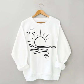 Boho Sun Ocean Trendy Beach Sweatshirt
