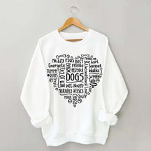 Dog Mom Words in Heart Sweatshirt