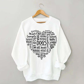 Dog Mom Words in Heart Sweatshirt