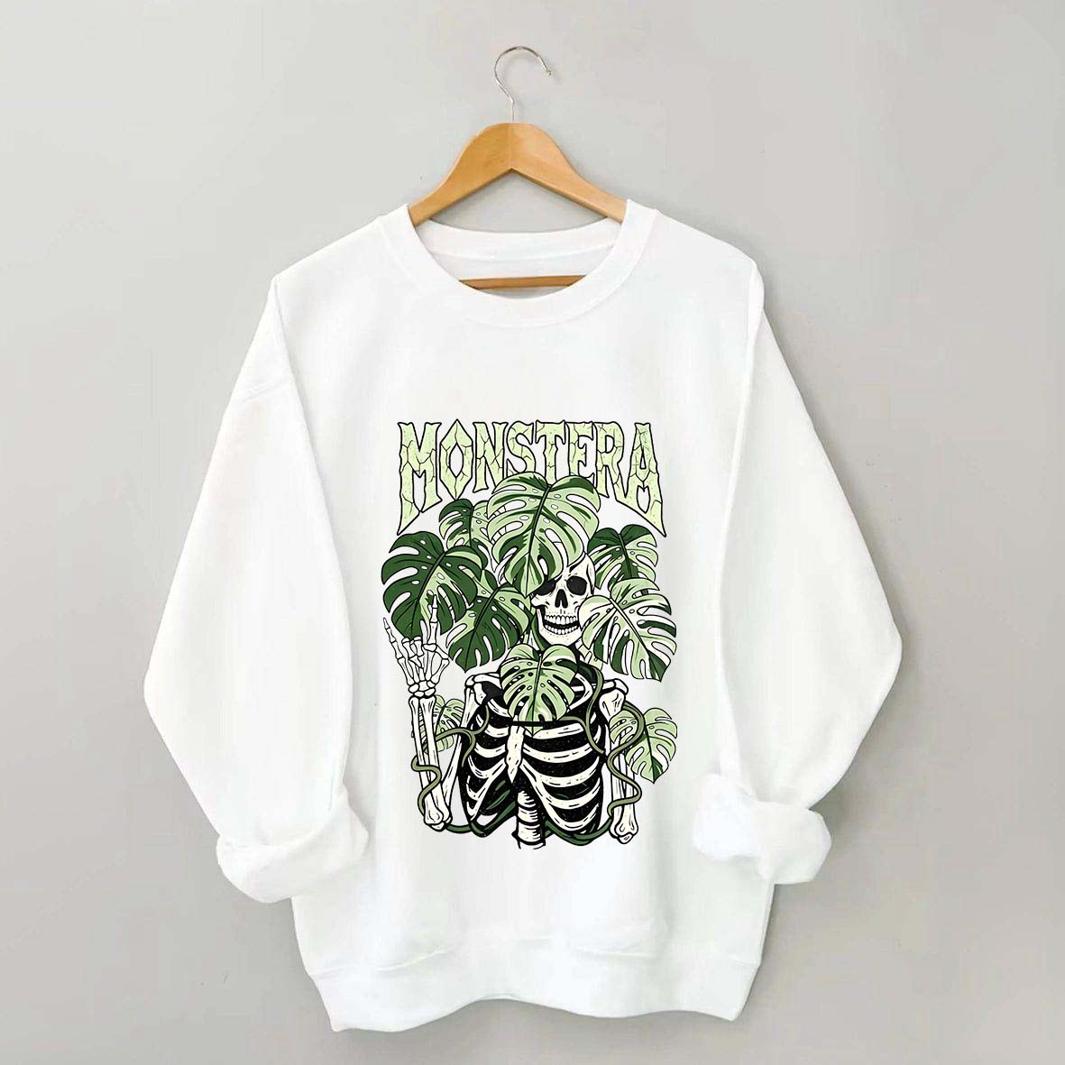 Monstera Skeleton Botanical Plant Sweatshirt