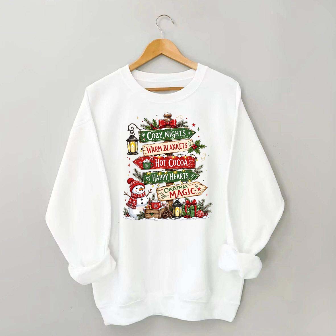 Funny Watercolor Christmas Signpost Sweatshirt