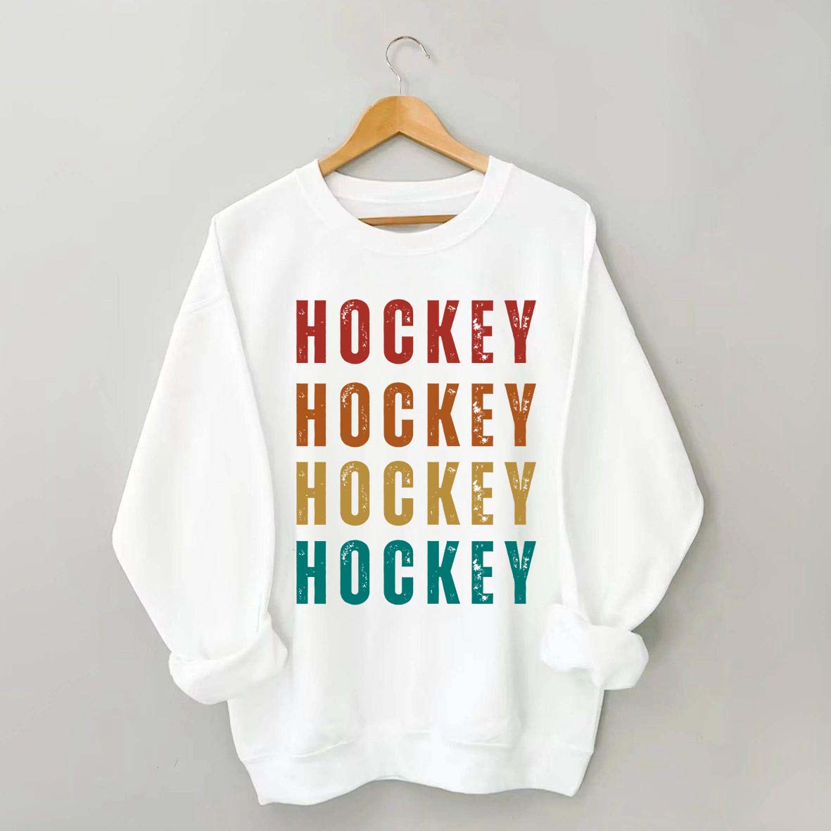 Retro Hockey Text Art Sweatshirt