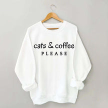 Cats & Coffee Please Sweatshirt