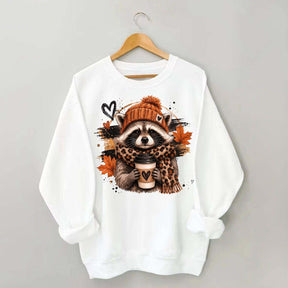 Autumn Coffee Lover Raccoon Sweatshirt