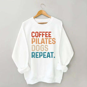 Coffee Pilates Dogs Repeat Sweatshirt