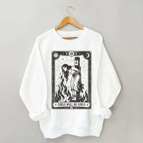 Retro Girls Will Be Girls Witch With Sigarete Sweatshirt