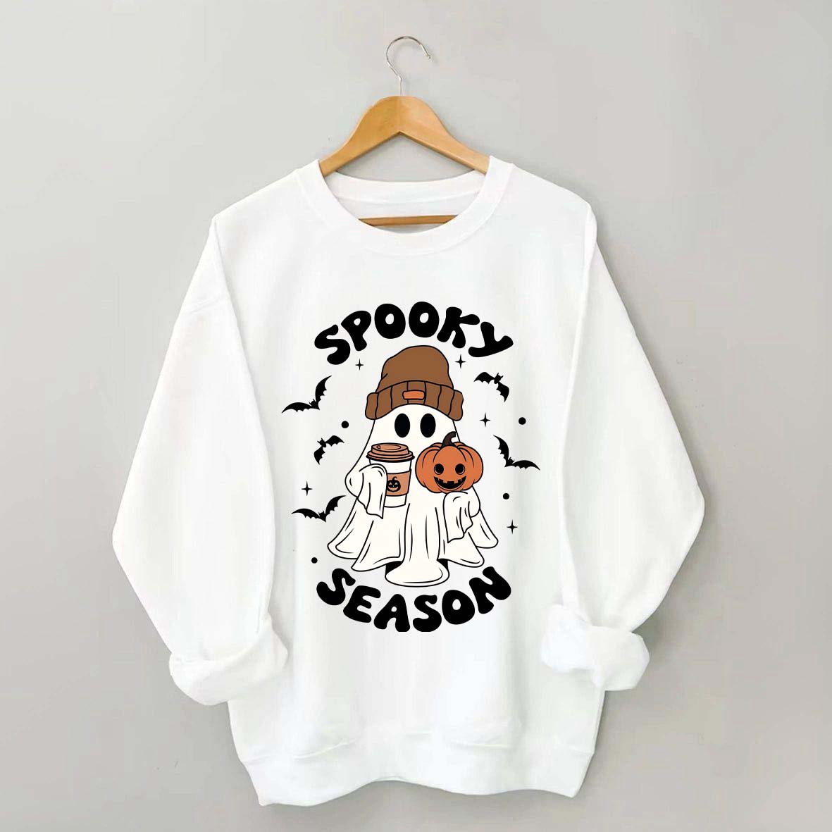 Halloween Ghost Spooky Season Coffee Sweatshirt