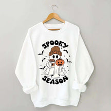 Halloween Ghost Spooky Season Coffee Sweatshirt