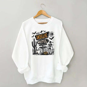 Skellie Motel Funny Halloween Trendy Sweatshirt