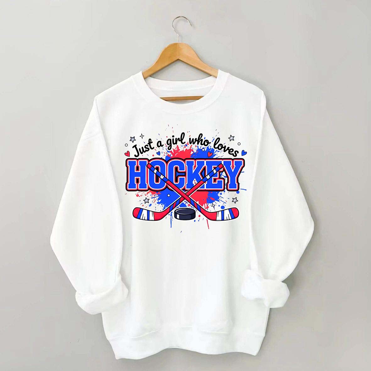 Cozy Gildan Hockey Girl Sweatshirt