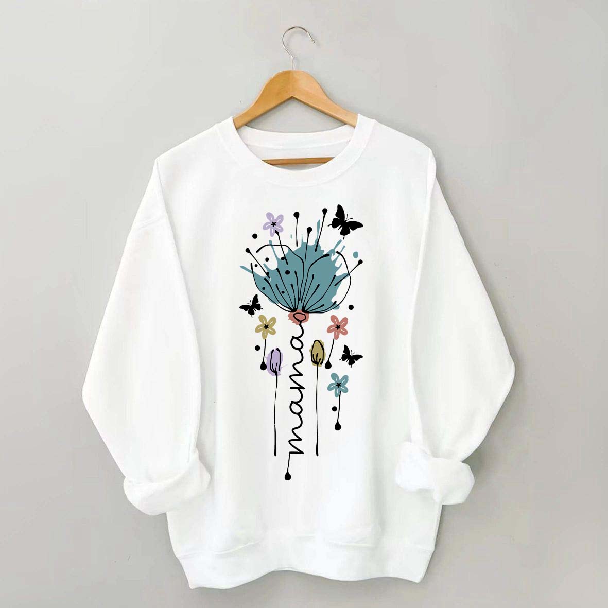 Mama Flower Butterfly Sweatshirt