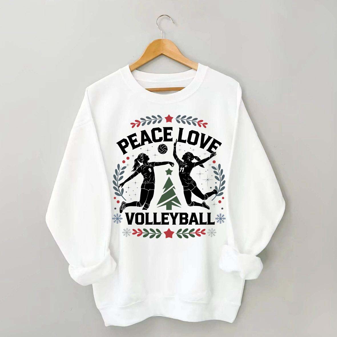 Peace Love Volleyball Christmas Sweatshirt