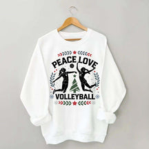 Peace Love Volleyball Christmas Sweatshirt