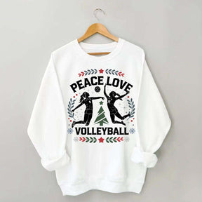 Peace Love Volleyball Christmas Sweatshirt