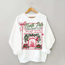 North Pole Readers Club Coquette Christmas Book Sweatshirt