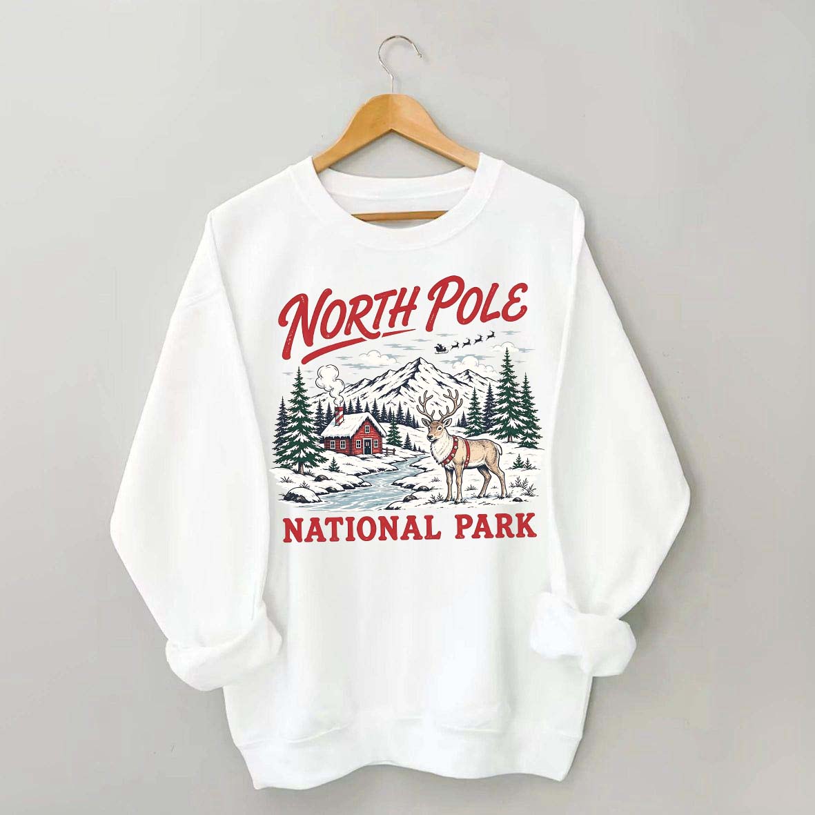 North Pole National Park Retro Christmas Sweatshirt