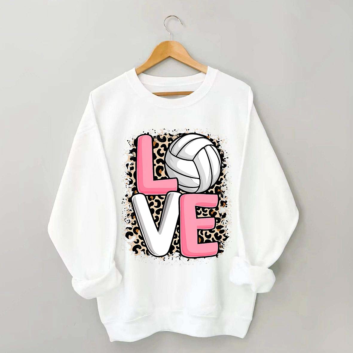 Leopard Print Love Volleyball Sweatshirt