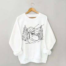 Mountain Graphic Winter Ski Sweatshirt