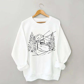 Mountain Graphic Winter Ski Sweatshirt