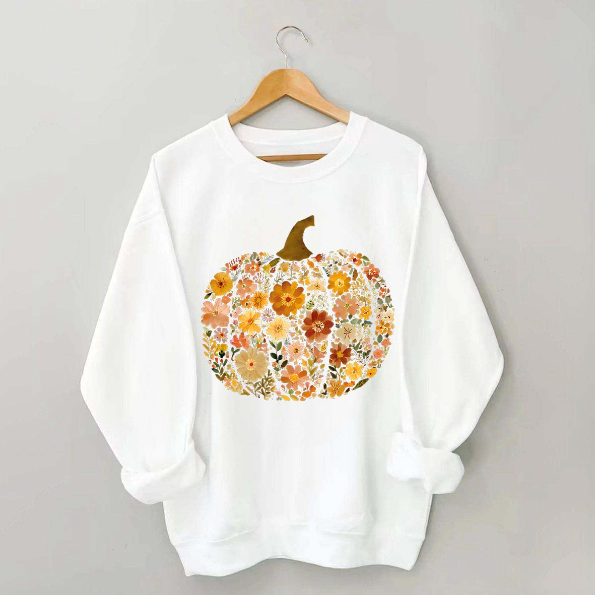 Boho Flowers Pumpkin Sweatshirt