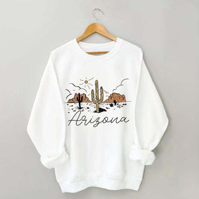 Arizona Desert Graphic Retro Cactus Sweatshirt