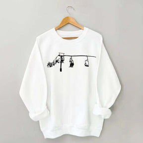 Minimal Mountain Skiing Lift Sweatshirt