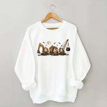 Halloween Construction Ghosts Excavator Sweatshirt