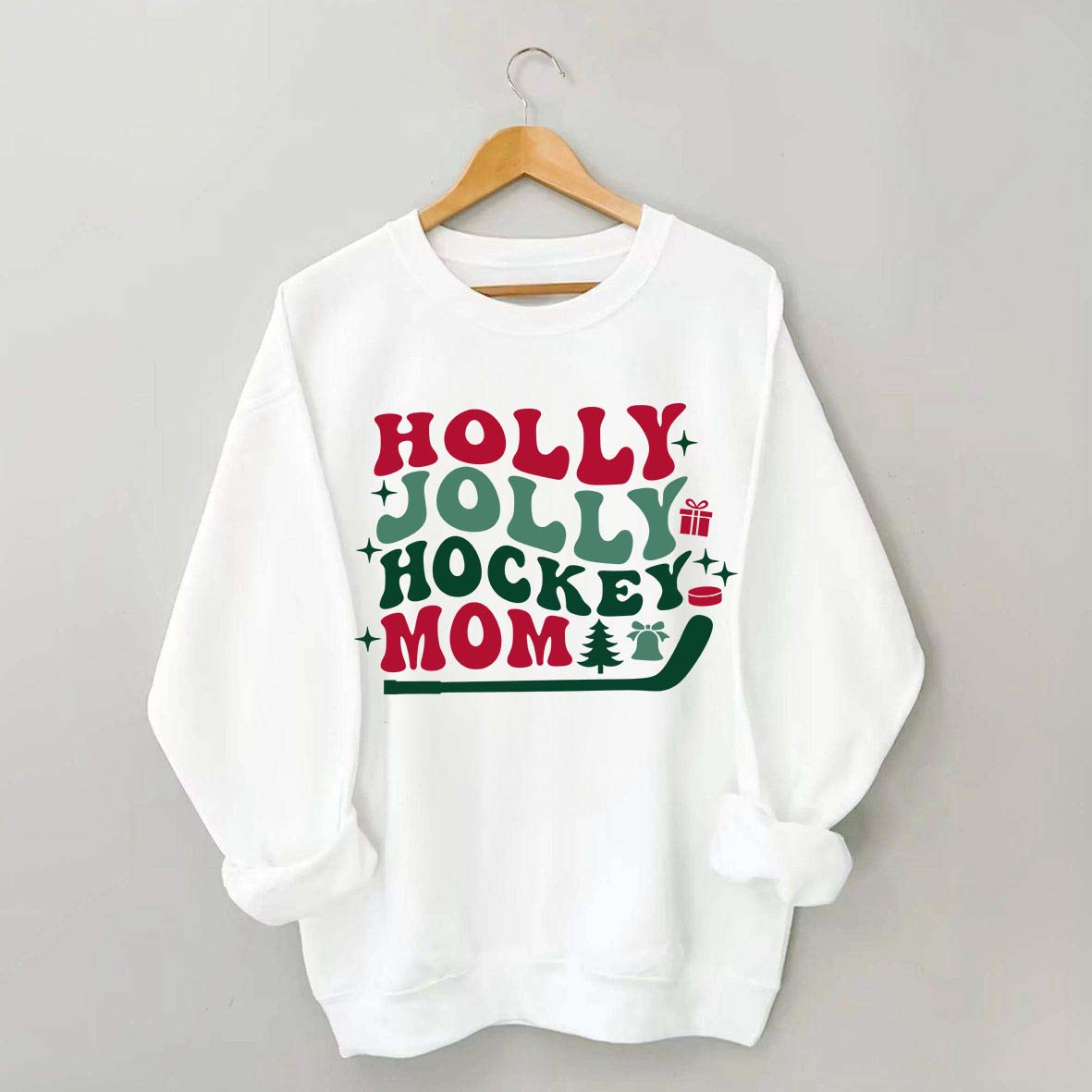 Holly Jolly Hockey Mom Christmas Sweatshirt