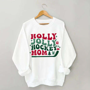 Holly Jolly Hockey Mom Christmas Sweatshirt