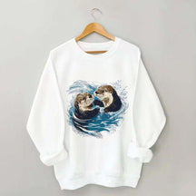 Vintage Otters Ocean Animals Sweatshirt