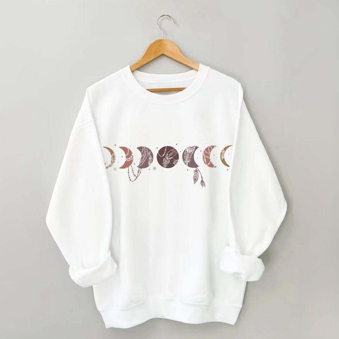 Boho Celestial Witchy Moon Phases Sweatshirt