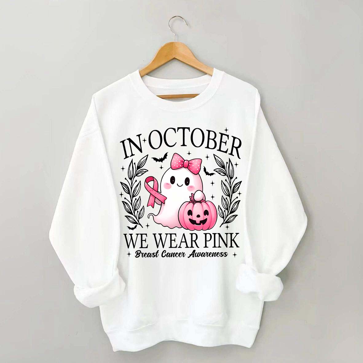 In October We Wear Pink Ghost Sweatshirt