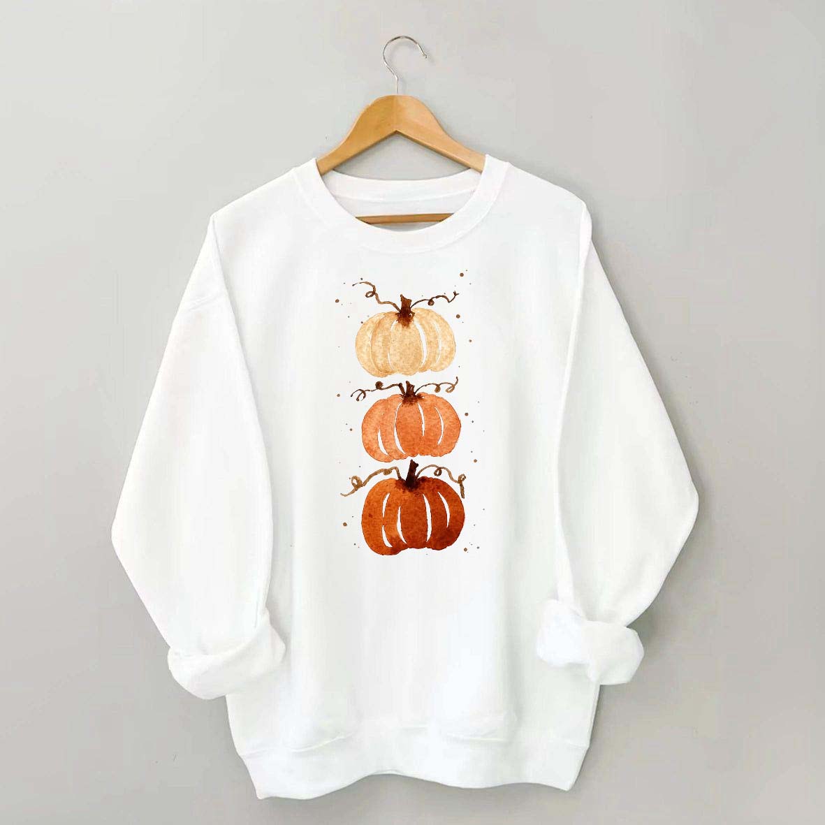 Watercolor Fall Pumpkin Harvest Sweatshirt