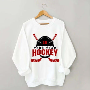 Custom Hockey Name Graphic Sweatshirt