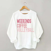 Weekend Coffee Volleyball Pink Sweatshirt