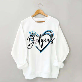 Dodgers Baseball Heart Sweatshirt