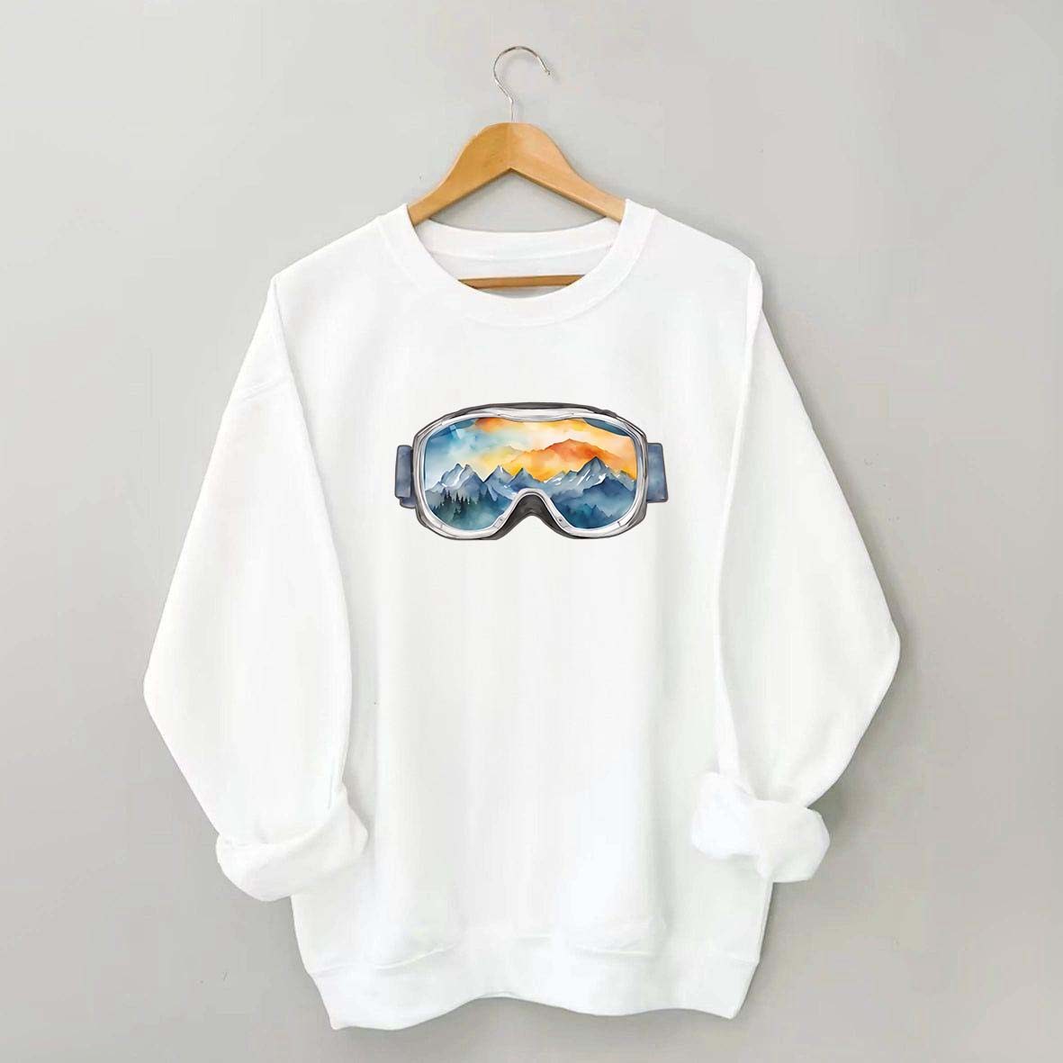 Ski Goggles Watercolor Sweatshirt