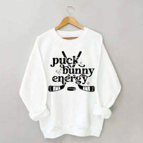 Puck Bunny Energy Retro Hockey Sweatshirt