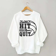 Hustle Never Quit Gameday Games Practice Fan Sweatshirt